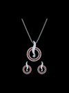 Diamond & Color Stone Matching Earring-Neckwear Set-0.45 Ct TW Gold 14K White / Lab Grown Diamond / Excellent-FG-VS-White | Anvaya Canada