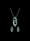 Diamond & Color Stone Matching Earring-Neckwear Set-0.60 Ct TW Gold 14K White / Lab Grown Diamond / Excellent-FG-VS-White | Anvaya Canada