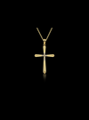 Sacred Shine Cross Pendant-0.06 Ct TW-Yellow | Anvaya Canada