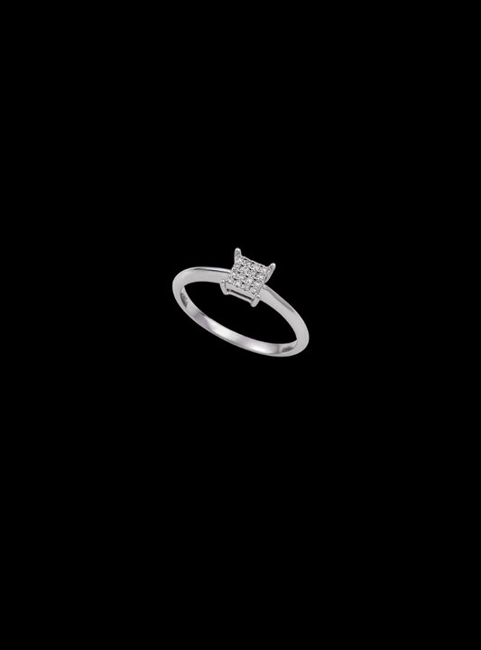 Illusion Setting Engagement Ring-0.08 Ct TW Gold 14K White / Lab Grown Diamond / Excellent-FG-VS