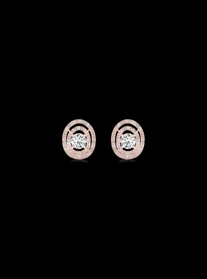 Halo Frame Diamond Stud Earring-1.30 Ct TW-Rose