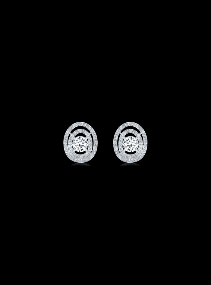 Halo Frame Diamond Stud Earring-1.30 Ct TW-White