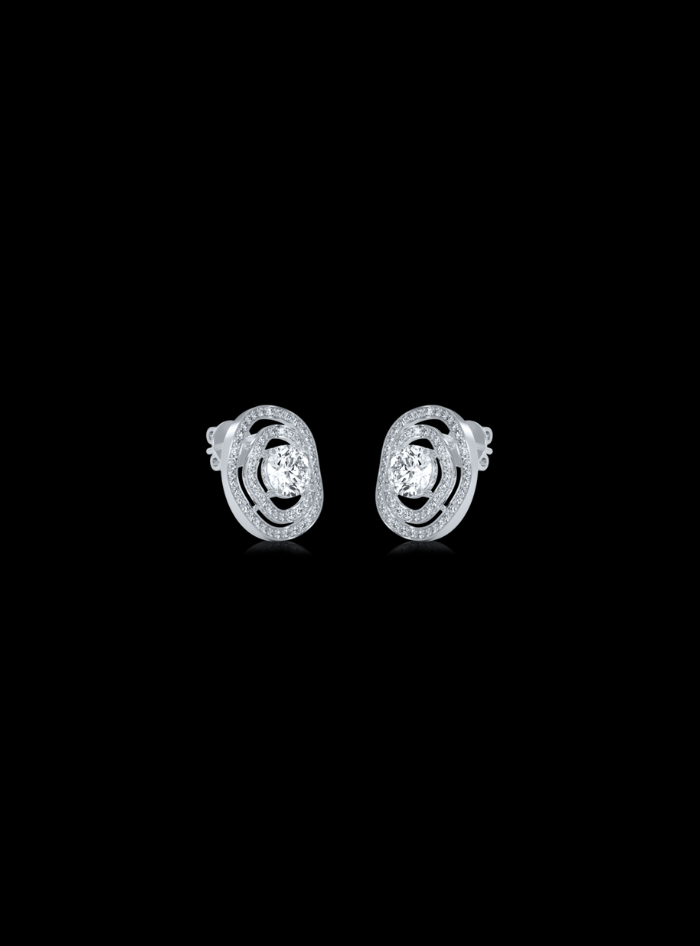 Halo Frame Diamond Stud Earring-1.30 Ct TW-White