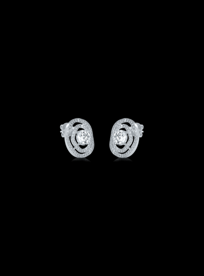 Halo Frame Diamond Stud Earring-1.30 Ct TW-White