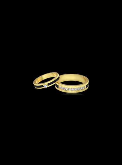 His & Her Wedding Rings-0.75 Ct TW-Yellow
