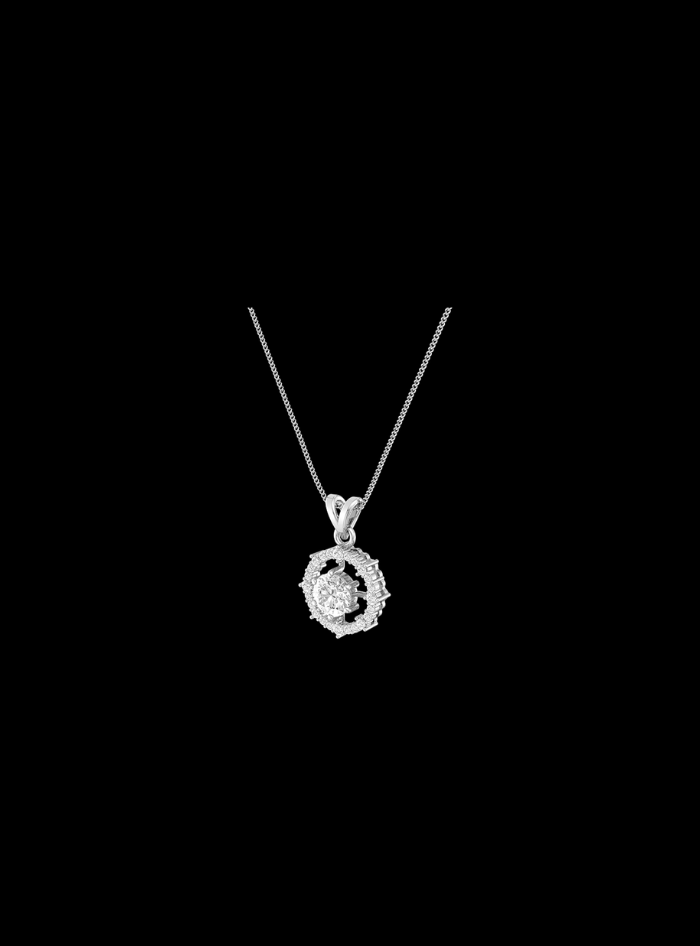 Celestial Orbit Halo Pendant-0.70 Ct TW-White