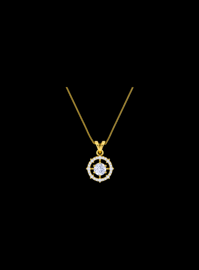 Celestial Orbit Halo Pendant-0.70 Ct TW-Yellow