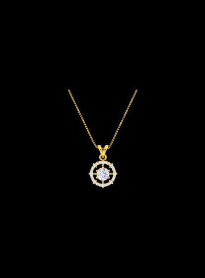 Celestial Orbit Halo Pendant-0.70 Ct TW-Yellow