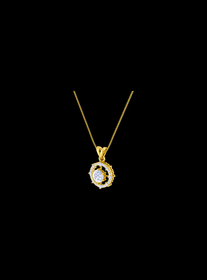 Celestial Orbit Halo Pendant-0.70 Ct TW-Yellow