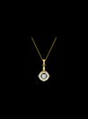 Round Double Halo Pendant-1.00 Ct TW-Yellow | Anvaya Canada