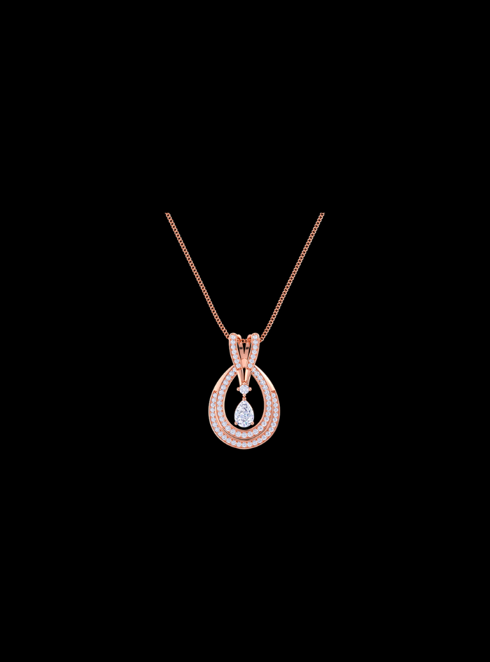 Radiant Loop Pendant-0.95 Ct TW-Rose