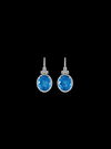 Tropical Blue Topaz & Diamond Oval Fashion Earring-12.60 Ct TW-White | Anvaya Canada