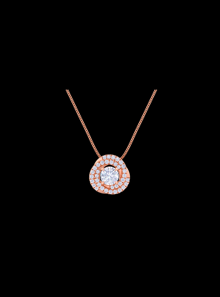 Diamond Fashion Concentric Pendant - Anvaya Canada-Rose 