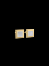 Mens Cufflinks-Square Gold Frame Round Diamond-0.40 Ct TW Gold 14K Yellow / Lab Grown Diamond / Excellent-FG-VS-Yellow | Anvaya Canada