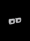Mens Cufflinks-Round Diamond & Black Enamel-0.65 Ct TW Gold 14K White / Lab Grown Diamond / Excellent-FG-VS-White | Anvaya Canada