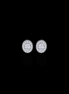 Oval Halo Milgrain Earring-2.00 Ct TW-White | Anvaya Canada