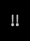 Round Diamond Dangle Earrings-1.25 Ct TW Gold 14K White / Lab Grown Diamond / Excellent-FG-VS-White | Anvaya Canada
