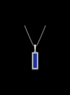 Diamond & Blue Enamel Rectangle Pendant-0.30 Ct TW - Anvaya Canada-White  | Anvaya Canada