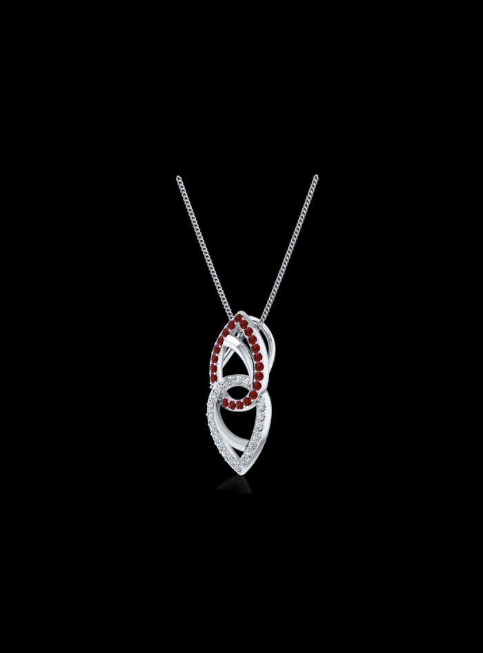Diamond & Color Stone Fashion Pendant-0.25 Ct TW - Anvaya Canada-White 