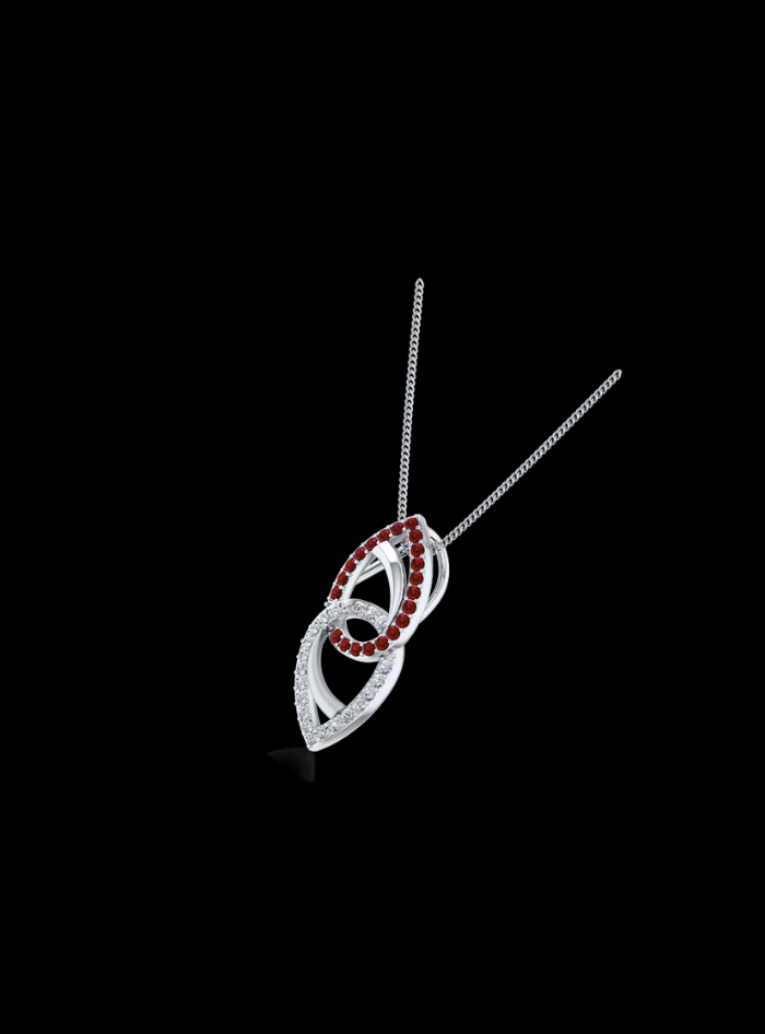 Diamond & Color Stone Fashion Pendant-0.25 Ct TW - Anvaya Canada-White 