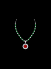 Diamond & Color Stone Premium Necklace - Anvaya Canada-White  | Anvaya Canada