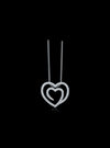 Diamond Double Heart Pendant-0.35 Ct TW - Anvaya Canada-White | Anvaya Canada