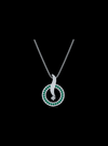 Diamond & Emerald Circle Pendant-0.50 Ct TW - Anvaya Canada-White | Anvaya Canada