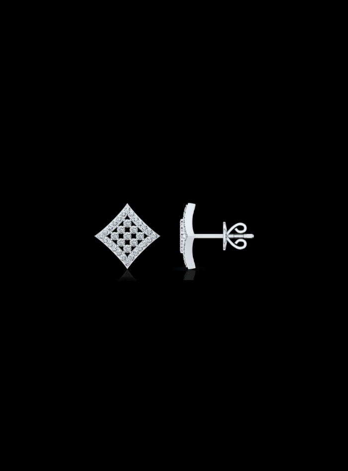 Diamond Fashion Stud  Earrings-0.50 Ct TW - Anvaya Canada-White