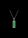 Diamond & Green Enamel Rectangle Pendant-0.30 Ct TW - Anvaya Canada-White | Anvaya Canada