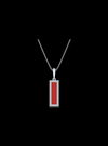 Diamond & Red Enamel Rectangle Pendant-0.30 Ct TW - Anvaya Canada-White | Anvaya Canada