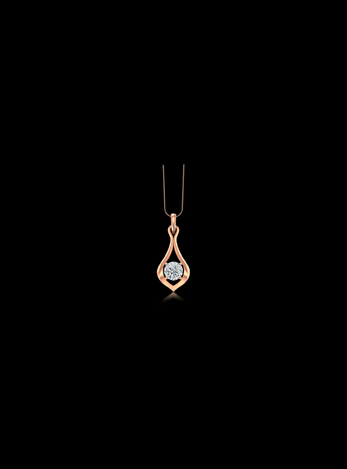 Diamond Solitaire Eternal Love Pendant-0.25 Ct TW - Anvaya Canada-Rose 