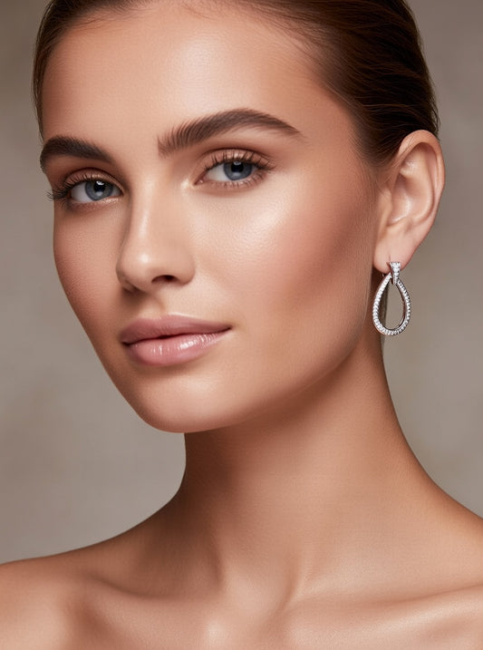 Diamond Fashion Loop Earring-1.00 Ct TW-White 