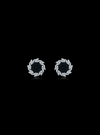 Diamond & Black Spinnel Floral Earrings-0.90 Ct TW Gold 14K White / Lab Grown Diamond / Excellent-FG-VS-White | Anvaya Canada