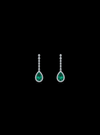 Pear Shape Color Stone & Round Diamond Dangle Earrings-2.75 Ct TW Gold 14K White / Lab Grown Diamond / Excellent-FG-VS-White | Anvaya Canada
