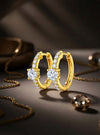 Single Row Huggie Hoop Earring-0.75 Ct TW-Yellow | Anvaya Canada