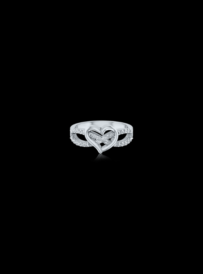 Valentine Heart Split Shank Ring-0.25 Ct TW Gold 14K White / Lab Grown Diamond / Excellent-FG-VS-Gold 14K Rose / Lab Grown Diamond / Excellent-FG-VS-White