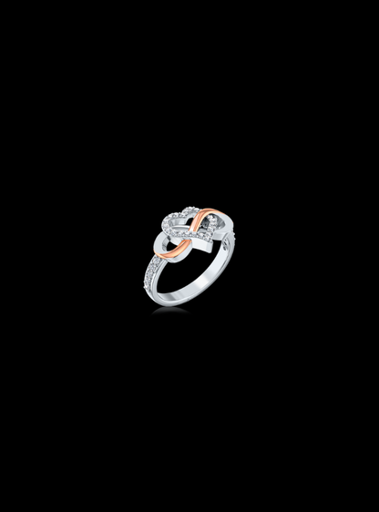 Infinity Heart Valentine Ring-0.30 Ct TW Gold 14K TwoTone-WY / Lab Grown Diamond / Excellent-FG-VS-Gold 14K TwoTone-WR / Lab Grown Diamond / Excellent-FG-VS-TwoTone-WR