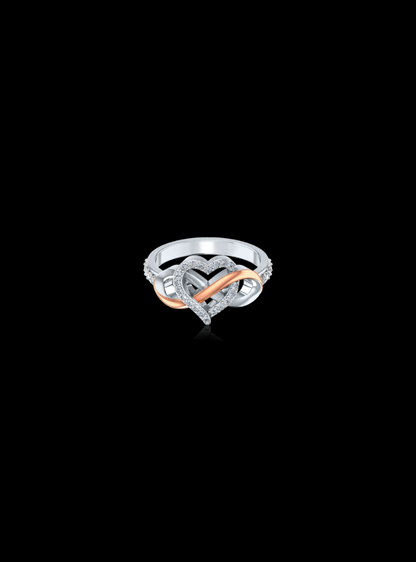Infinity Heart Valentine Ring-0.30 Ct TW Gold 14K TwoTone-WY / Lab Grown Diamond / Excellent-FG-VS-Gold 14K TwoTone-WR / Lab Grown Diamond / Excellent-FG-VS-TwoTone-WR