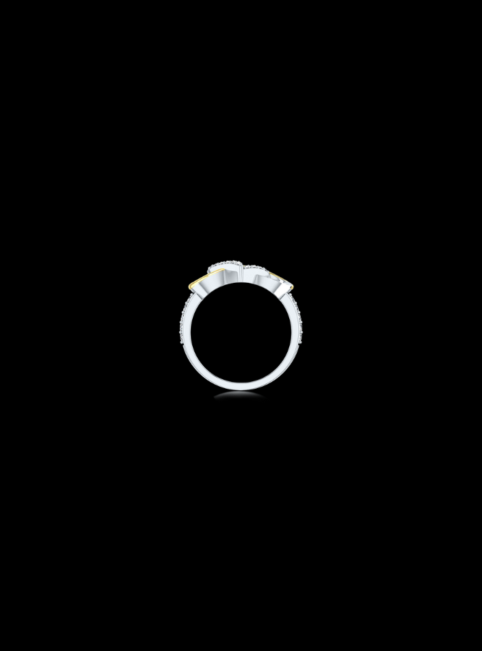 Infinity Heart Valentine Ring-0.30 Ct TW Gold 14K TwoTone-WY / Lab Grown Diamond / Excellent-FG-VS-Gold 14K TwoTone-WR / Lab Grown Diamond / Excellent-FG-VS-TwoTone-WY