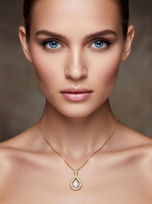 Rain Drop Pendant-0.70 Ct TW-Yellow