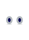 Oval Halo Earring-Diamond & Color Stone-2.75 Ct TW - Anvaya Canada-White  | Anvaya Canada