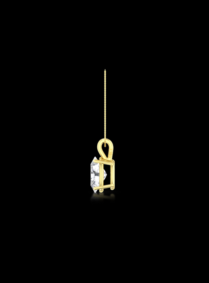 Oval Diamond Solitaire Pendant-4 Prong Basket-1.00 Ct TW - Anvaya Canada-Yellow