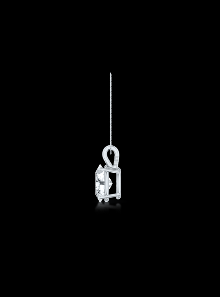 Oval Diamond Solitaire Pendant-4 Prong Basket-1.00 Ct TW - Anvaya Canada-White