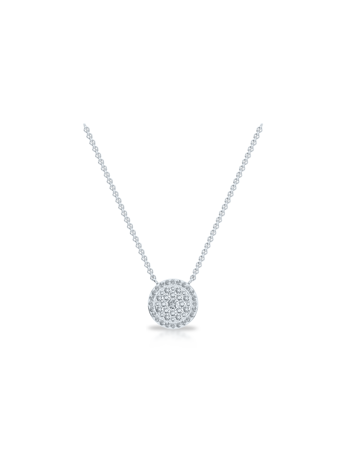 Round Diamond Cluster Pendant-0.25 Ct TW - Anvaya Canada-White