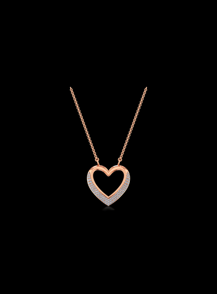 Diamond Heart Pendant-0.45 Ct TW - Anvaya Canada-Rose