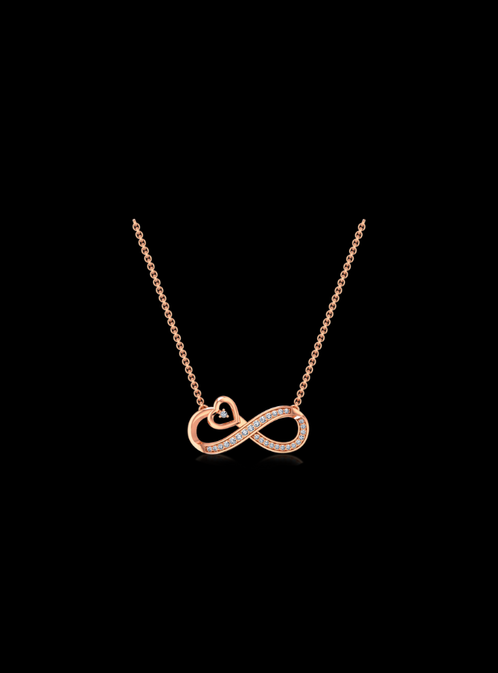 Diamond Infinity Pendant-0.10 Ct TW - Anvaya Canada-Rose