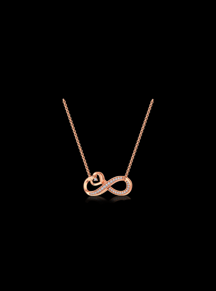 Diamond Infinity Pendant-0.10 Ct TW - Anvaya Canada-Rose
