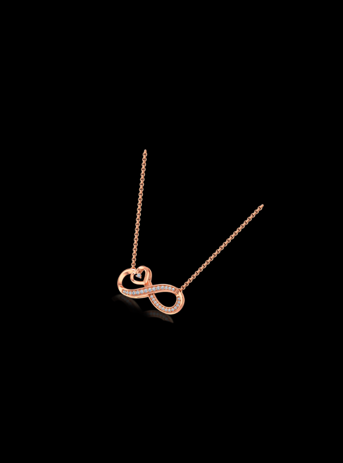 Diamond Infinity Pendant-0.10 Ct TW - Anvaya Canada-Rose