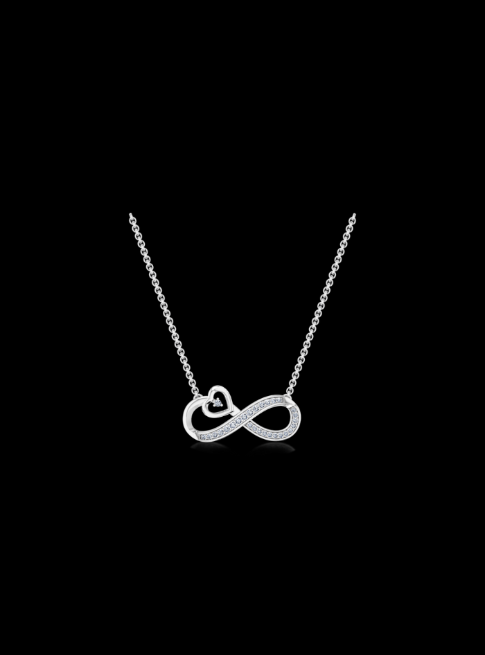 Diamond Infinity Pendant-0.10 Ct TW - Anvaya Canada-White