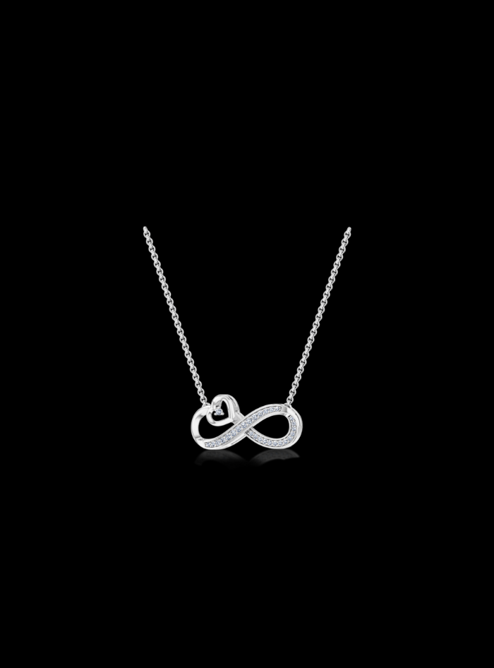 Diamond Infinity Pendant-0.10 Ct TW - Anvaya Canada-White